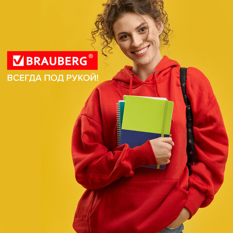 Блокнот А5 (148×218 мм), BRAUBERG «DUO», под кожу с резинкой, 80 л., клетка, зеленый/фиолетовый