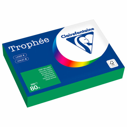 превью Бумага цветная CLAIREFONTAINE, А4, 80 г/м2, 500 л., интенсив, травяной, Франция, 1991C
