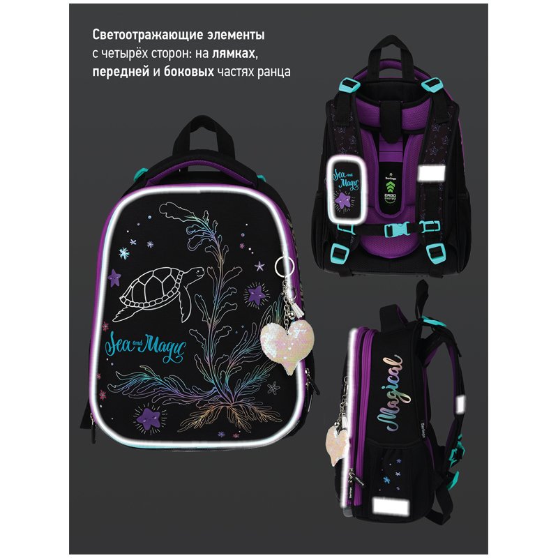 Ранец Berlingo Expert «Sea magic» 37×28×16см, 2 отделения, 2 кармана, анатомическая спинка