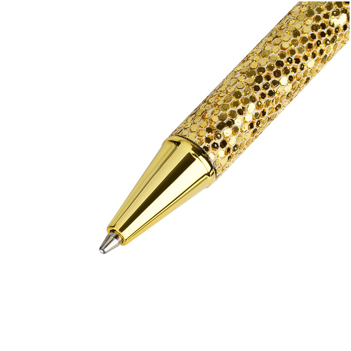 Ручка шариковая автоматическая MESHU «Gold shimmer» синяя, 1.0мм