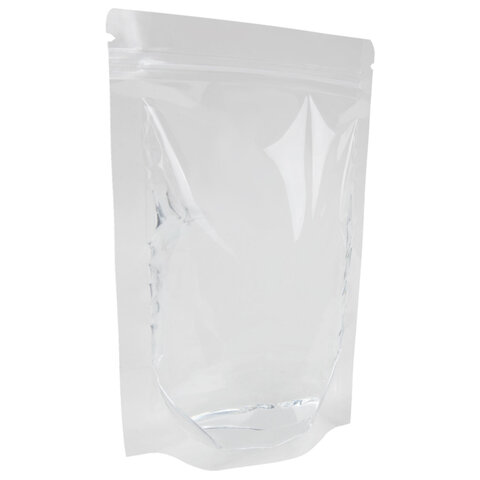 Пакеты дой-пак с замком ZIP LOCK, прозрачные, 160×240 + 40 мм, КОМПЛЕКТ 100 штук, 70 мкм, BRAUBERG
