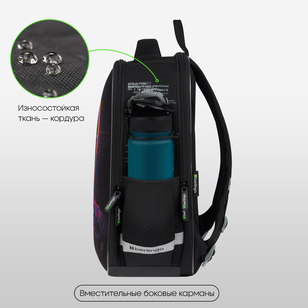 Ранец Berlingo Expert Mini «Cyberpunk» 36×27×14см, 2 отделения, 2 кармана, анатомическая спинка