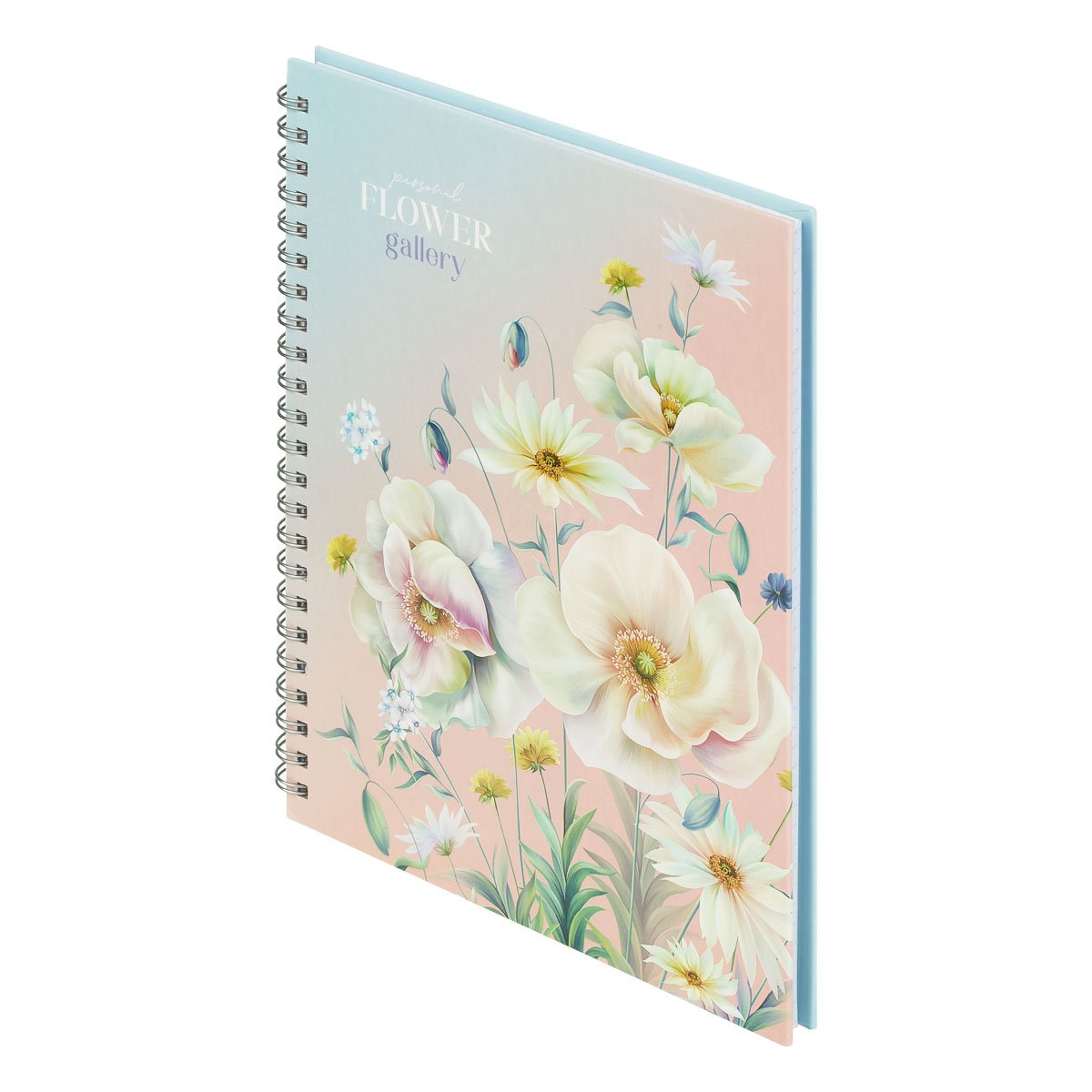 Тетрадь 80л., А5, клетка на гребне BG «Flower gallery», глянцевая ламинация, твердая обложка