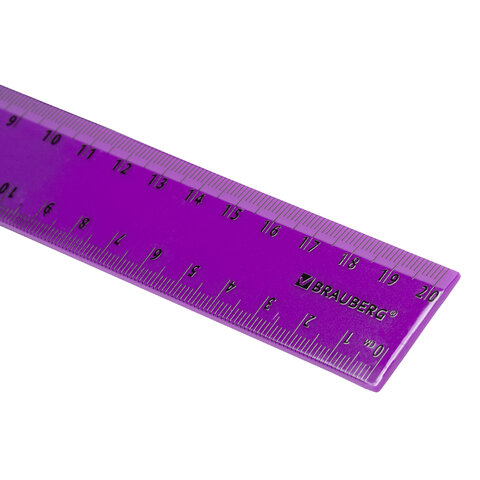 Линейки пластиковые 15, 20 см, неоновые, BRAUBERG, НАБОР 2 штуки, европодвес