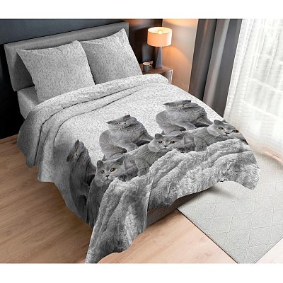 Постельное белье 1.5сп перкаль набивной (нав.70×70 2шт. ), Британцы