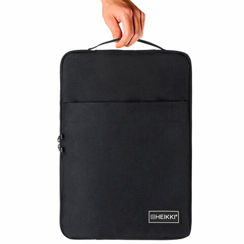 Чехол для ноутбука HEIKKI OPTION MAX 15.6'' (ХЕЙКИ), с ручкой и карманом, черный, 39×27х3 см