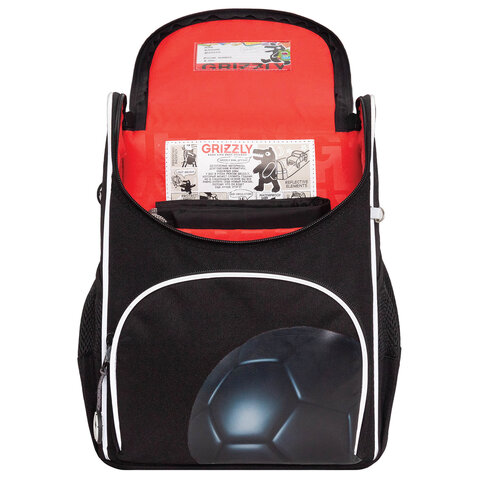 Ранец GRIZZLY анатомическая спинка, с мешком для обуви, для мальчиков, BALL, 33×25х13 см