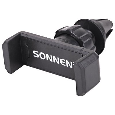 Держатель для телефона в авто на решетку вентиляции SONNEN, зажим до 85 мм, вращение 360°
