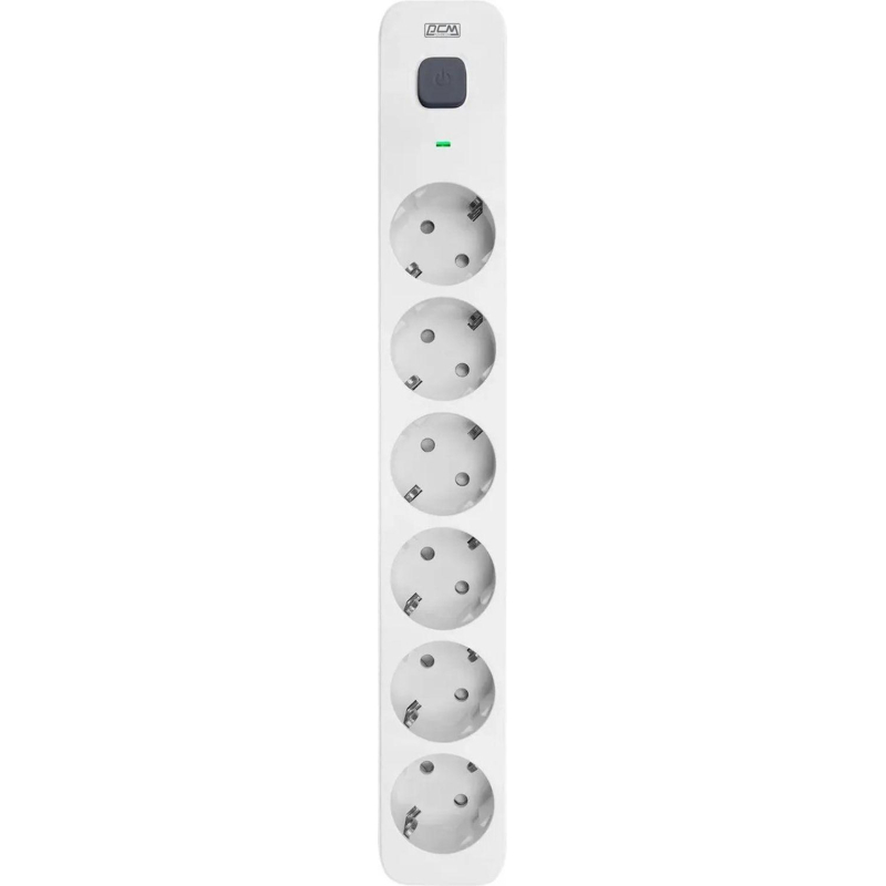превью Сетевой фильтр Powercom SP-06W 1.8 м (6 розеток) белый/серый