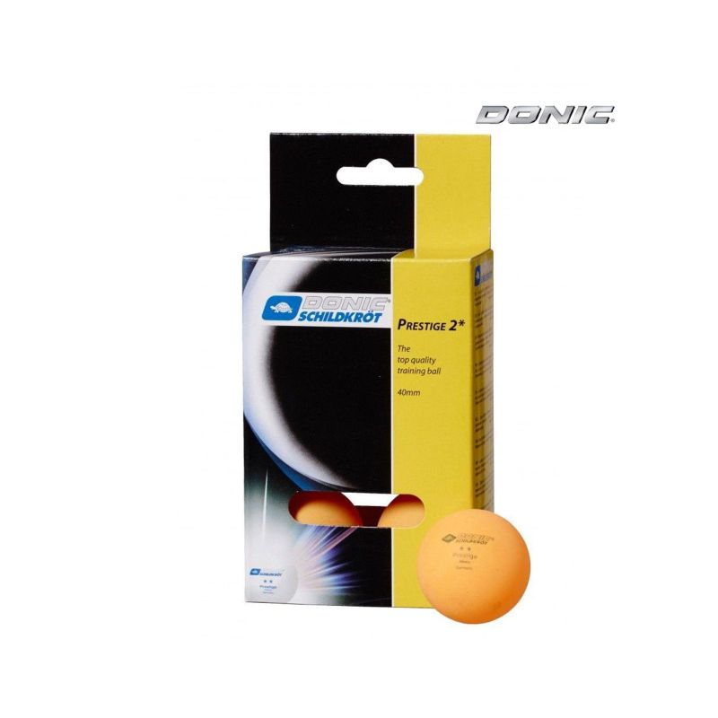 Мяч для настольного тенниса DONIC PRESTIGE 2, 6 штук/уп, оранжевый,618027