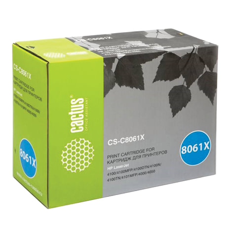 превью Картридж лазерный CACTUS (CS-C8061X) для HP LaserJet 4100/4100N/4100DTN/4100mfp, ресурс 10000 стр. 