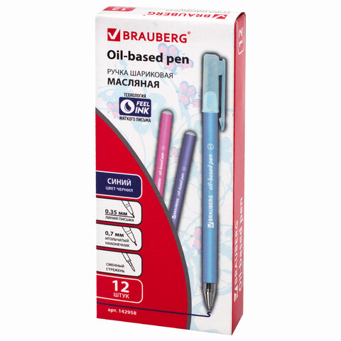 Ручка шариковая масляная BRAUBERG «FRUITY Pastel», СИНЯЯ, soft-touch, узел 0.7 мм, линия письма 0.35 мм, 142958