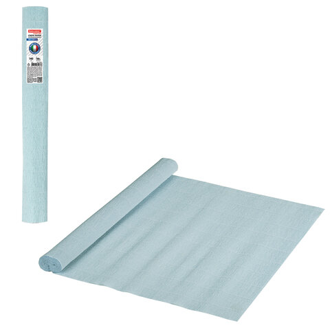 превью Бумага гофрированная (ИТАЛИЯ) 140 г/м2, нежно-голубой (959), 50×250 см, BRAUBERG FLORE