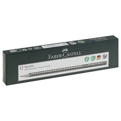 Карандаш ч/г Faber-Castell «Sparkle» В, трехгранный, заточен., розовый металлик