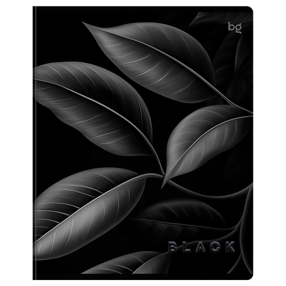 Тетрадь 80л., А5, клетка BG «Just Black», soft-touch ламинация, выб. лак