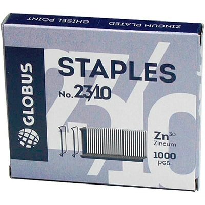 Скобы для степлера №23/10 Globus оцинкованные (1000 штук в пачке)