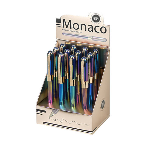 Ручка шариковая BRUNO VISCONTI MONACO PEARL, СИНЯЯ, темно-синий корпус, линия 0.4мм, 