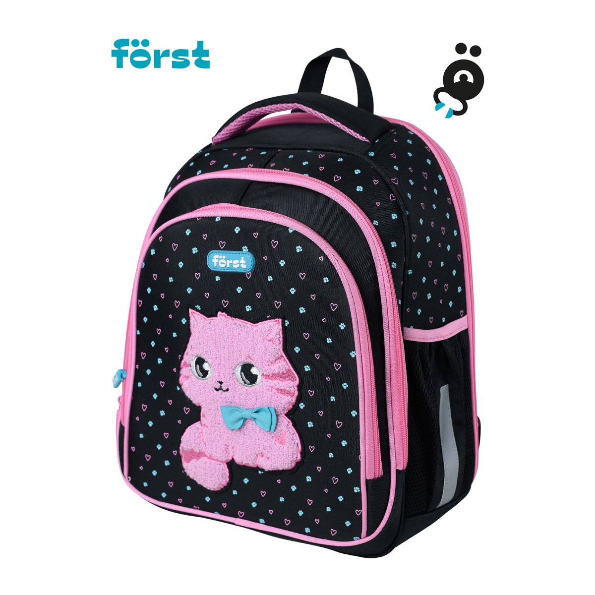 Ранец Först F-BASE «Kitty-sweety» 36×29×17 см, 3 отделения, 2 кармана, анатомическая спинка