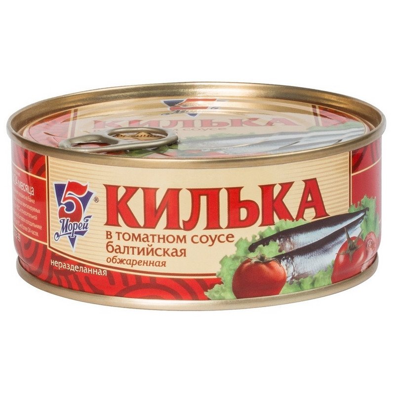 превью Килька 5 морей в томатном соусе 240 г