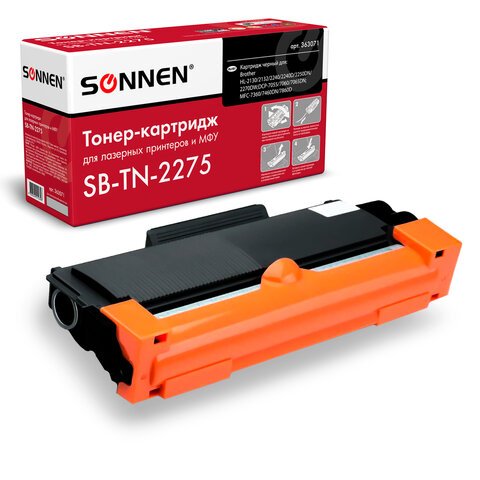 Картридж лазерный SONNEN SB-TN2275 для BROTHER HL-2240R/2240DR/2250DNR, ресурс 2600 страниц