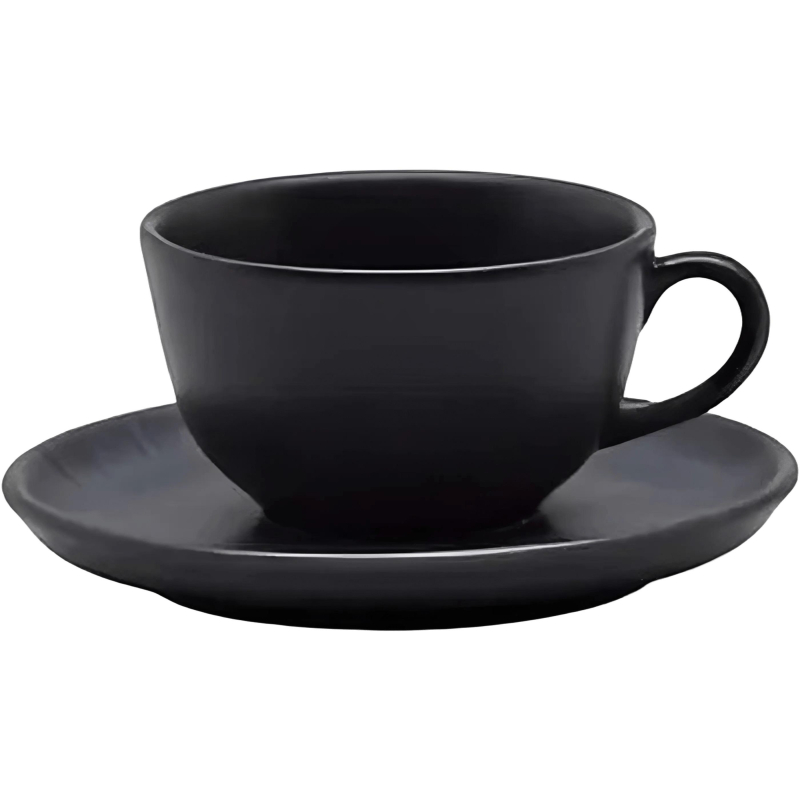 превью Чайная пара FLAT Shape ONIX (чаш 200мл, блюдц14см) Oxford 136391, AO04-1C05