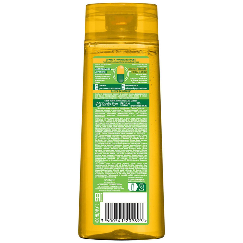 Шампунь Garnier Fructis Укрепляющий Тройн Восст, для сух и ломк влс, 400 мл