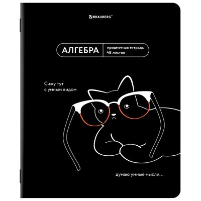Тетрадь предметная МЕМЫ 48 л., TWIN-лак, АЛГЕБРА, клетка, подсказ, BRAUBERG