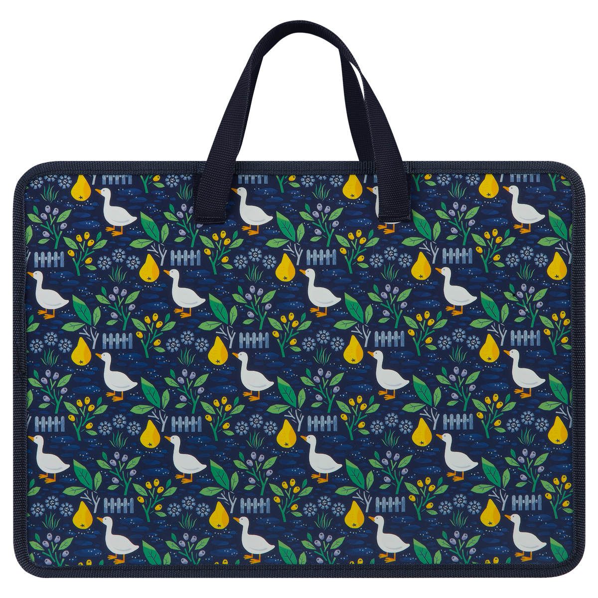 Папка с ручками А4 ArtSpace «Geese on blue», пластик, на молнии, 70мм