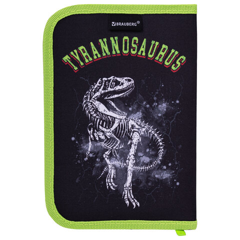 Пенал BRAUBERG, 1 отделение, полиэстер, 21×14 см, «Tyrannosaurus»