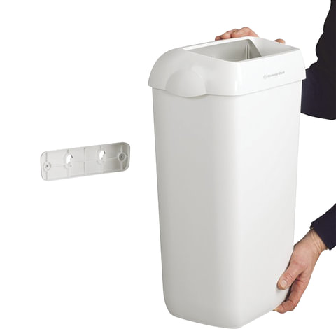 Контейнер для мусора, 43 л, KIMBERLY-CLARK Aquarius, белый, 56.9×42.2×29 см, без крышки