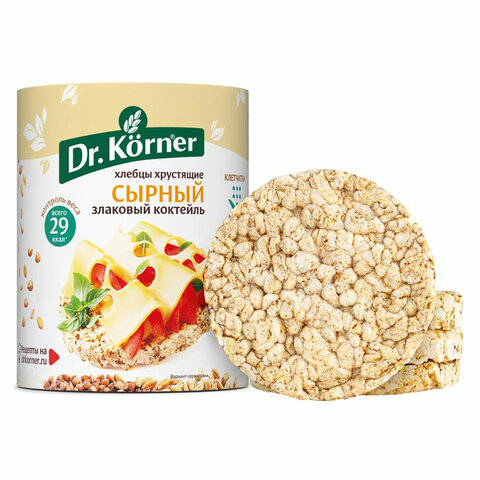 Хлебцы DR. KORNER «Сырные» злаковый коктейль, хрустящие, 100 г, пакет