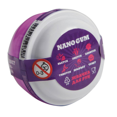 Жвачка для рук «Nano gum», сиреневый, меняет цвет на розовый, 25 г, ВОЛШЕБНЫЙ МИР
