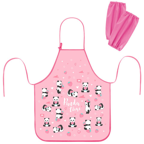 превью Фартук с нарукавниками для уроков труда ЮНЛАНДИЯ, 45×54 см, «Pandamania»