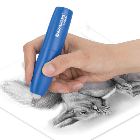 Ластик электрический BRAUBERG X-ERASE, питание от 2 батареек ААА, + 16 сменных ластиков