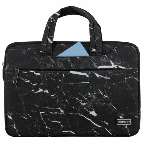 Сумка портфель HEIKKI STYLE (ХЕЙКИ) с отделением для ноутбука 13-14", 3 кармана, черная, 26×36х3 см