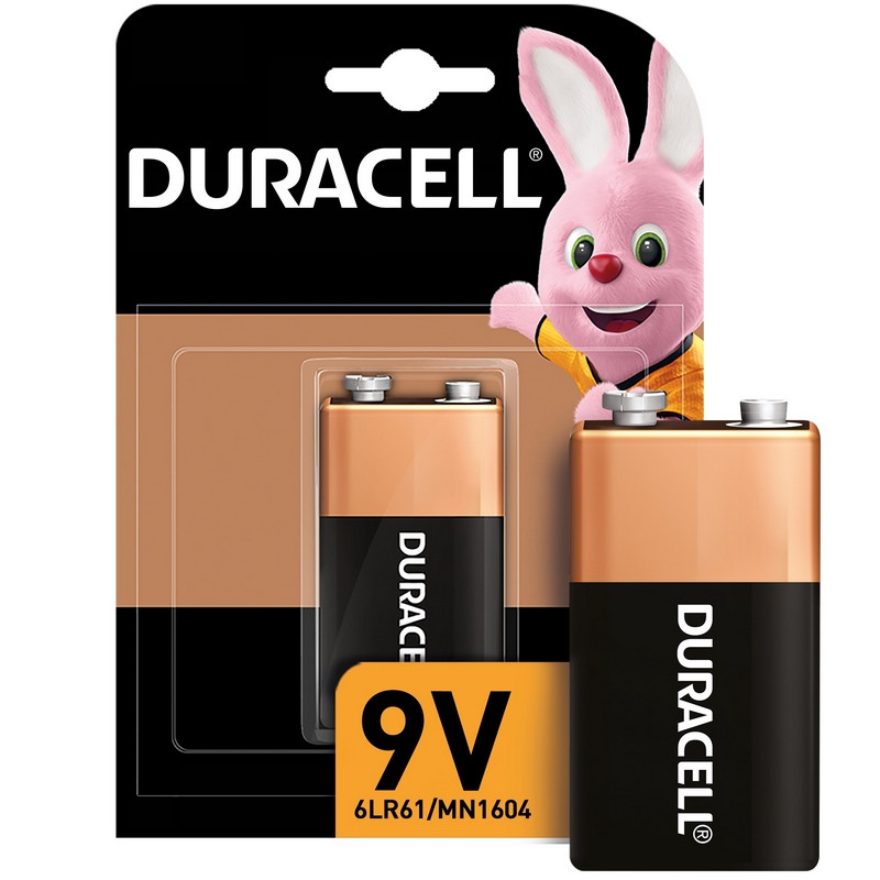 Батарейка Duracell F8/КРОНА/6LR61, 9В, алкалиновая, 1 шт. в блистере