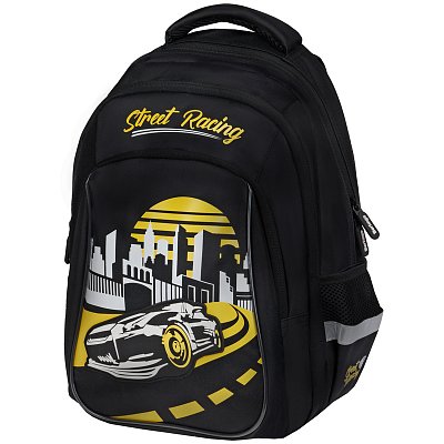 Рюкзак Berlingo Comfort «Street racing» 38×27×18см, 3 отделения, 3 кармана, эргономичная спинка