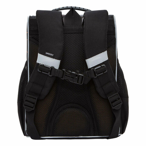 Ранец GRIZZLY анатомическая спинка, с мешком для обуви, для мальчиков, SERIOUS, 33×25х13 см