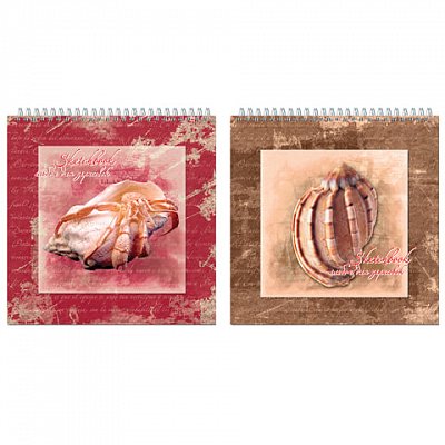 Блокнот для эскизов (скетчбук), белая бумага, 190×190 мм, 160 г/м2, 60 листов, гребень, жёсткая подложка