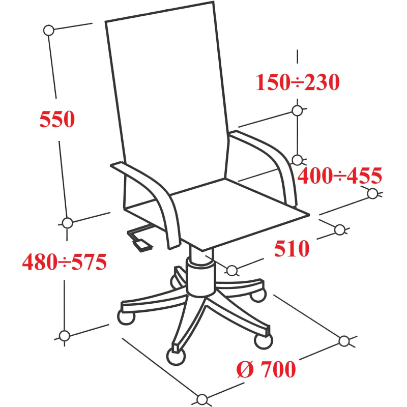Кресло VB_EChair 663 TC-H/SL черный TW-01 38-418 сетка/ткань