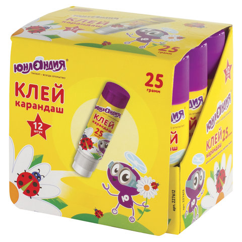 Клей-карандаш ЮНЛАНДИЯ «ЮНЛАНДИК И БОЖЬЯ КОРОВКА», 25 г, улучшенный
