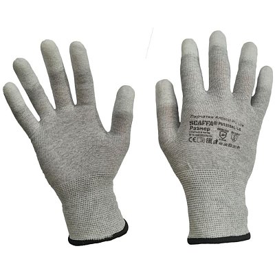 Перчатки защитные антистат SCAFFAAntistatPULite PU1350AL-LG нейлон с п/у р9