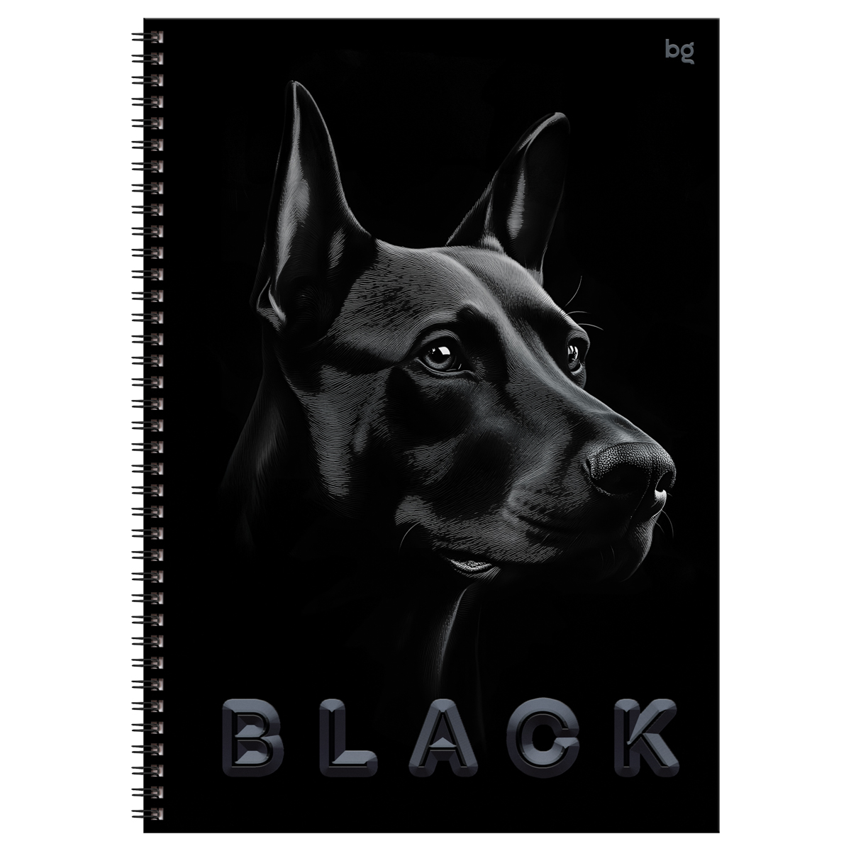 Тетрадь 80л., А4, клетка, на гребне BG «Just black», soft-touch ламинация, выб. лак