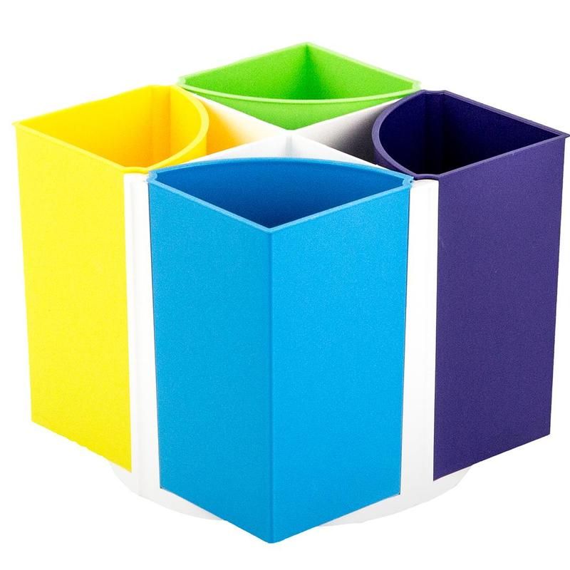 Подставка-органайзер для канцелярских мелочей Attache Bright Colours 6 отделений разноцветная вращающаяся