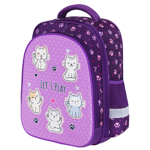 Ранец BRAUBERG KIDS STANDARD, 2 отделения, «Playing kittens», 36×28х14 см
