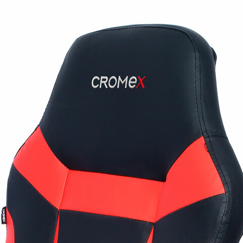Кресло компьютерное CROMEX «Start GM-105», две подушки, экокожа, черное/красное