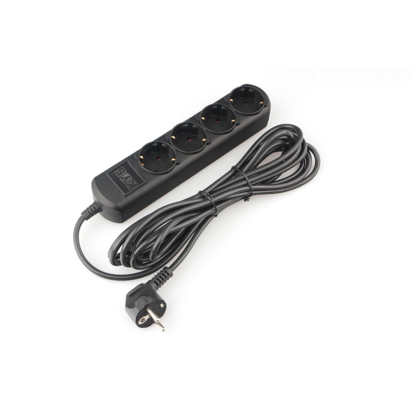 Удлинитель Power Cube 3м, 4р, без выкл., 16А черн. (PC-2B-3M)