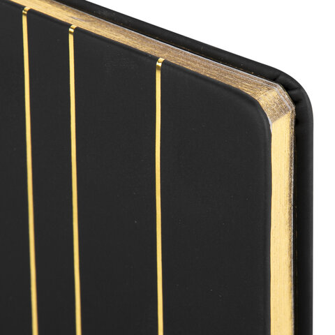 Блокнот А5 (135×205 мм), BRAUBERG «TOUCH», под кожу, 80 л., линия, черный