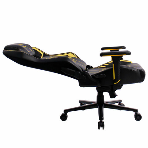 Кресло BRABIX PREMIUM «Tanos GM-180», мультиблок, 4D подлокотники, литой поролон, черное/желтое