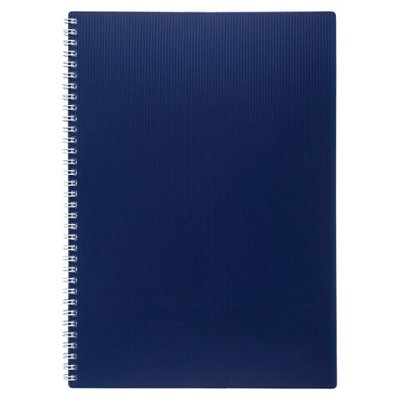 Тетрадь обложка пластик, А4, 80 л., гребень, клетка, HATBER, «VELVET» Синяя, 081562